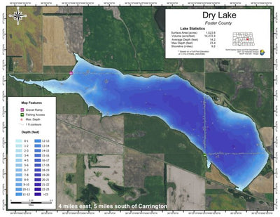 North Dakota Game and Fish Department Dry Lake - Foster County digital map