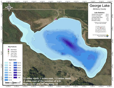 North Dakota Game and Fish Department George Lake - McHenry County digital map