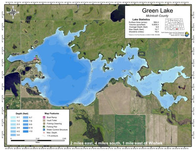 North Dakota Game and Fish Department Green Lake - McIntosh County digital map