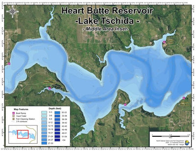 North Dakota Game and Fish Department Heart Butte/Lake Tschida - Middle Area digital map