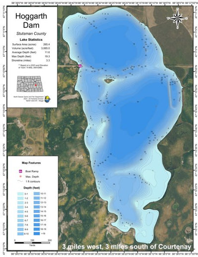 North Dakota Game and Fish Department Hoggarth Dam - Stutsman County digital map