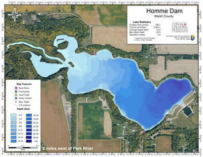 North Dakota Game and Fish Department Homme Dam - Walsh County digital map