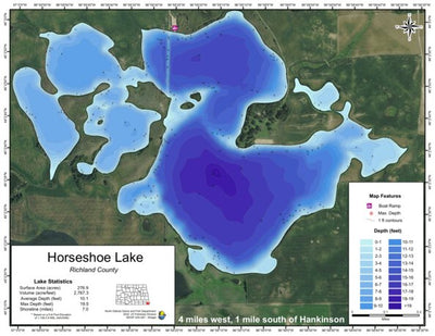 North Dakota Game and Fish Department Horseshoe Lake - Richland County digital map