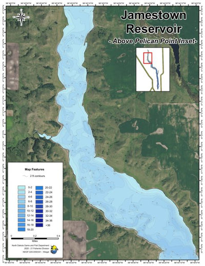 North Dakota Game and Fish Department Jamestown Reservoir - Above Pelican Point digital map