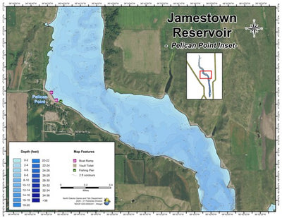 North Dakota Game and Fish Department Jamestown Reservoir - Pelican Point digital map