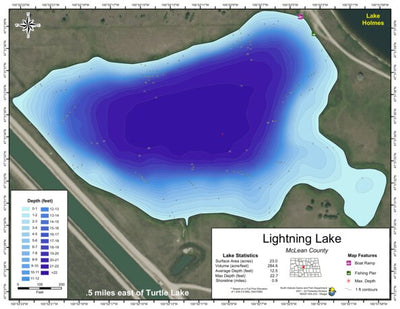 North Dakota Game and Fish Department Lightning Lake - McLean County digital map