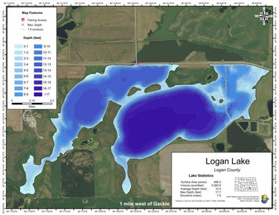 North Dakota Game and Fish Department Logan Lake - Logan County digital map