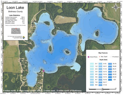 North Dakota Game and Fish Department Loon Lake - Bottineau County digital map