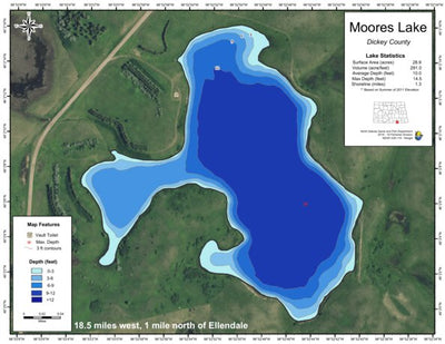 North Dakota Game and Fish Department Morres Lake - Dickey County digital map