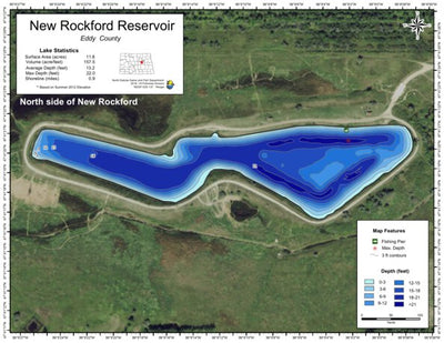 North Dakota Game and Fish Department New Rockford Reservoir - Eddy County digital map