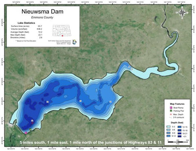 North Dakota Game and Fish Department Nieuwsma Dam - Emmons County digital map