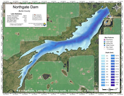 North Dakota Game and Fish Department Northgate Dam - Burke County digital map