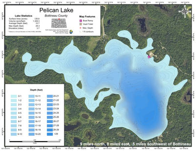 North Dakota Game and Fish Department Pelican Lake - Bottineau County digital map