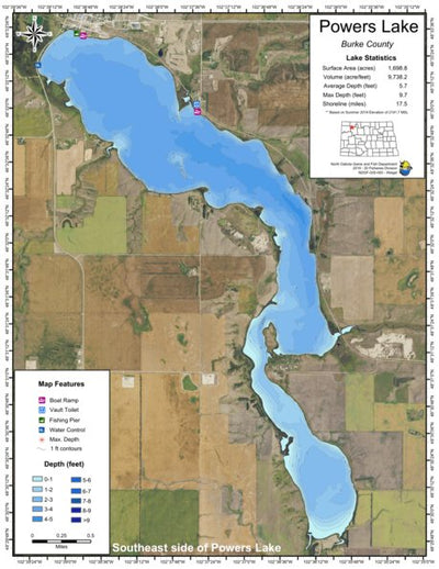 North Dakota Game and Fish Department Powers Lake - Burke County digital map