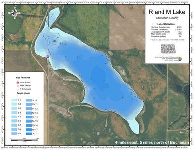 North Dakota Game and Fish Department R and M Lake - Stutsman County digital map