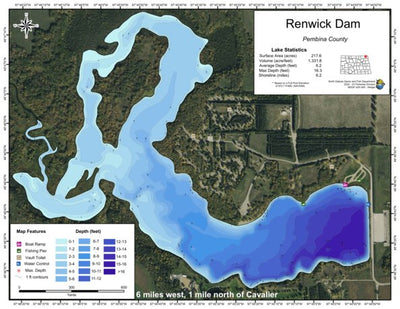 North Dakota Game and Fish Department Renwick Dam - Pembina County digital map