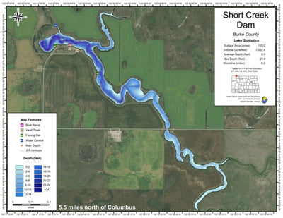 North Dakota Game and Fish Department Short Creek Dam - Burke Country digital map