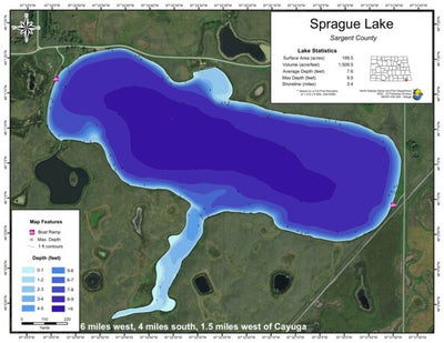 North Dakota Game and Fish Department Sprague Lake - Sargent County digital map