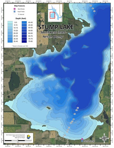 North Dakota Game and Fish Department Stump Lake - Sourthwest Area digital map