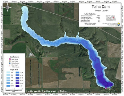 North Dakota Game and Fish Department Tolna Dam - Nelson County digital map