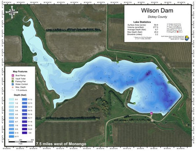 North Dakota Game and Fish Department Wilson Dam - Dickey County digital map