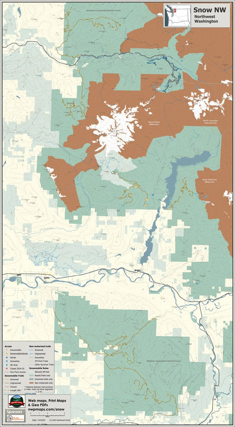 Snowmobile Trails: North West Washington Cascades/Mount Baker-Snoqualmie NF, Whatcom & Skagit County Preview 1