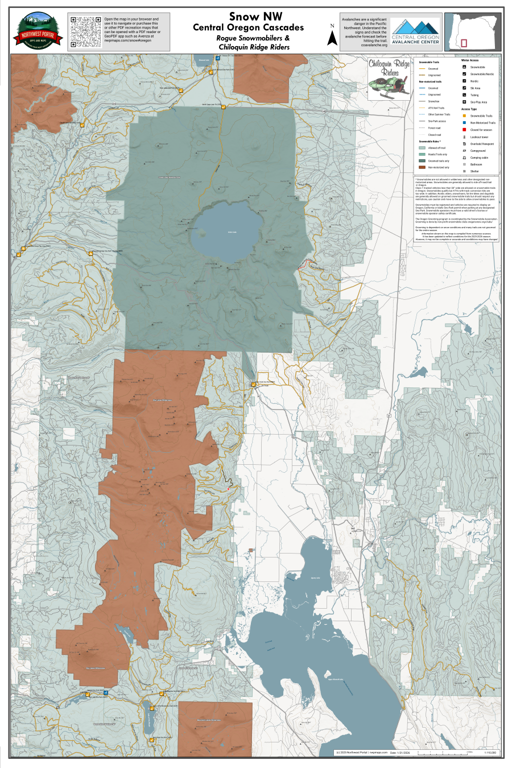 Ridge Rider Map Central Oregon Cascades: Rogue Snowmobilers & Chiloquin Ridge Riders ...
