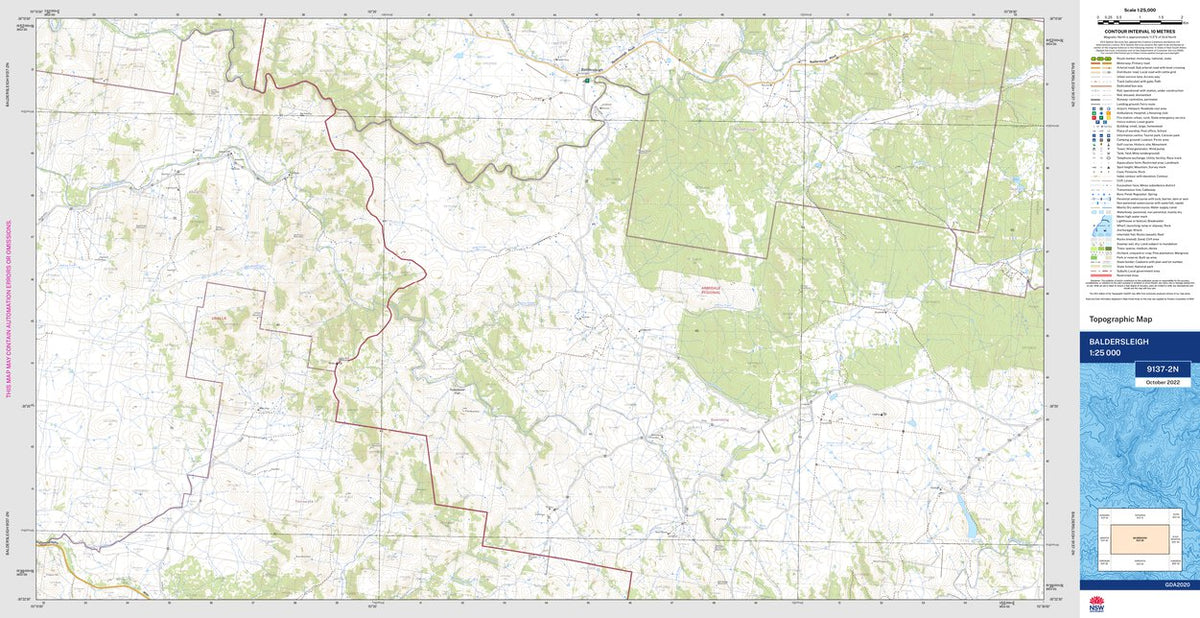 Baldersleigh 9137-2N Map by NSW Government Spatial Services | Avenza Maps