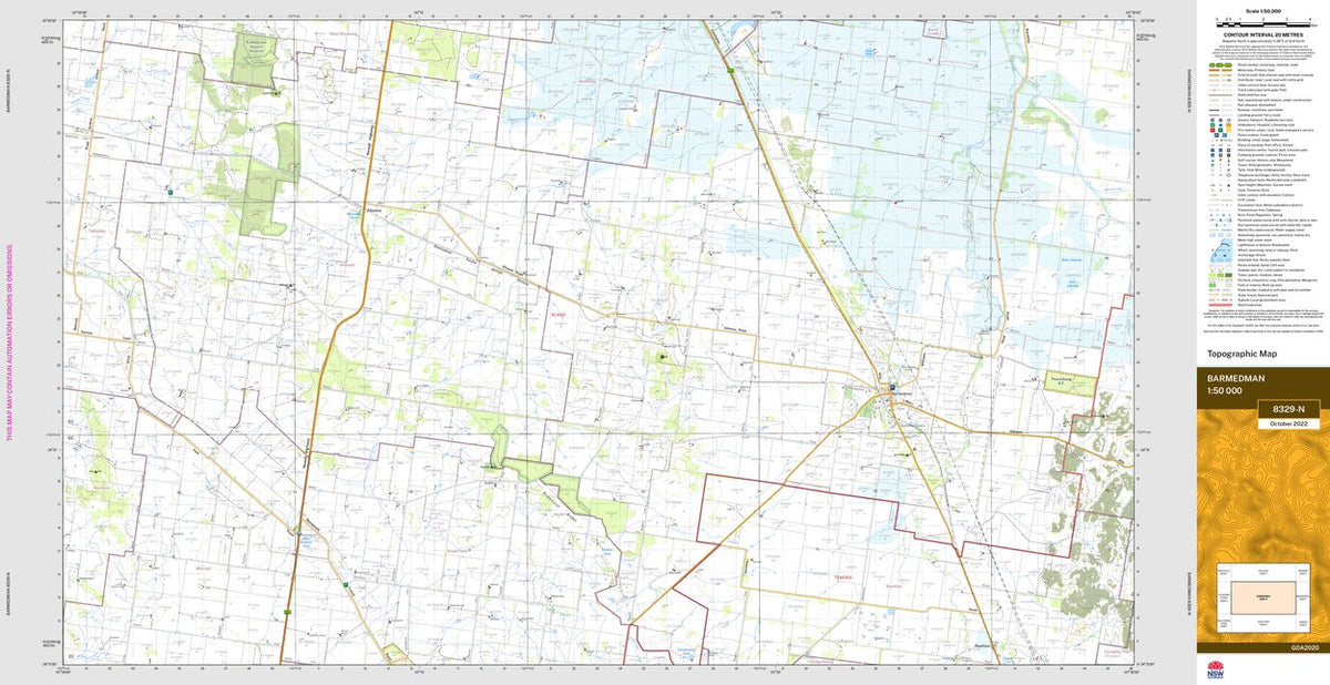 Barmedman 8329-N Map by NSW Government Spatial Services | Avenza Maps