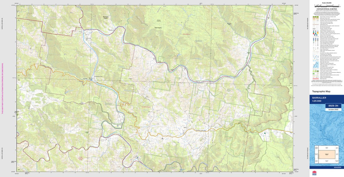 Barrallier 8929-3N Map by NSW Government Spatial Services | Avenza Maps