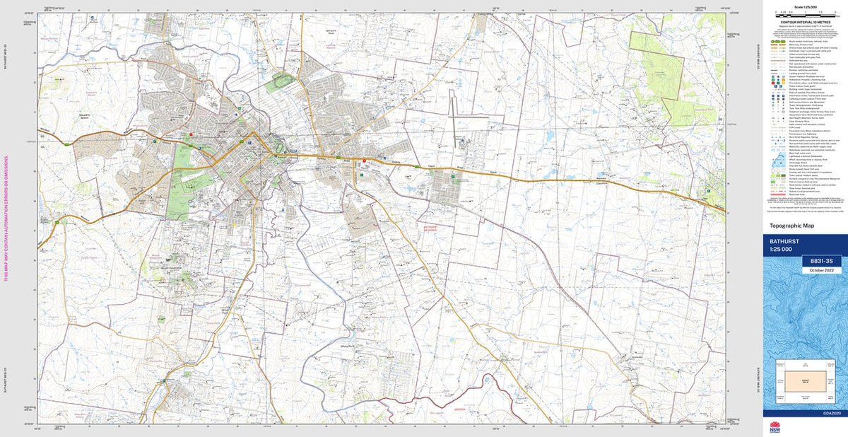 Bathurst 8831-3S Map by NSW Government Spatial Services | Avenza Maps