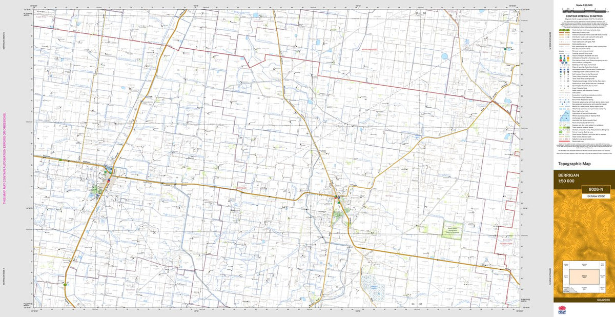 Berrigan 8026-N Map by NSW Government Spatial Services | Avenza Maps