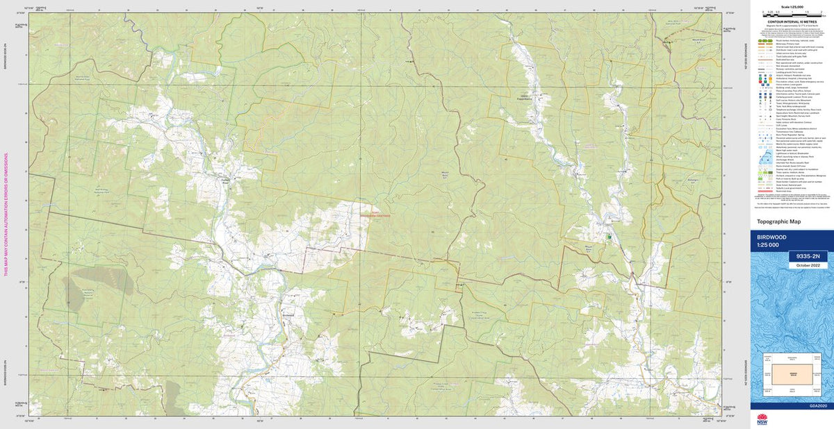 Birdwood 9335-2N Map by NSW Government Spatial Services | Avenza Maps