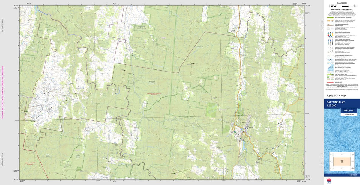 Captains Flat 8726-1N Map by NSW Government Spatial Services | Avenza Maps