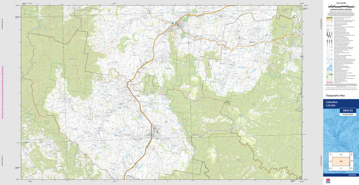 Cobargo 8825-2S Map by NSW Government Spatial Services | Avenza Maps
