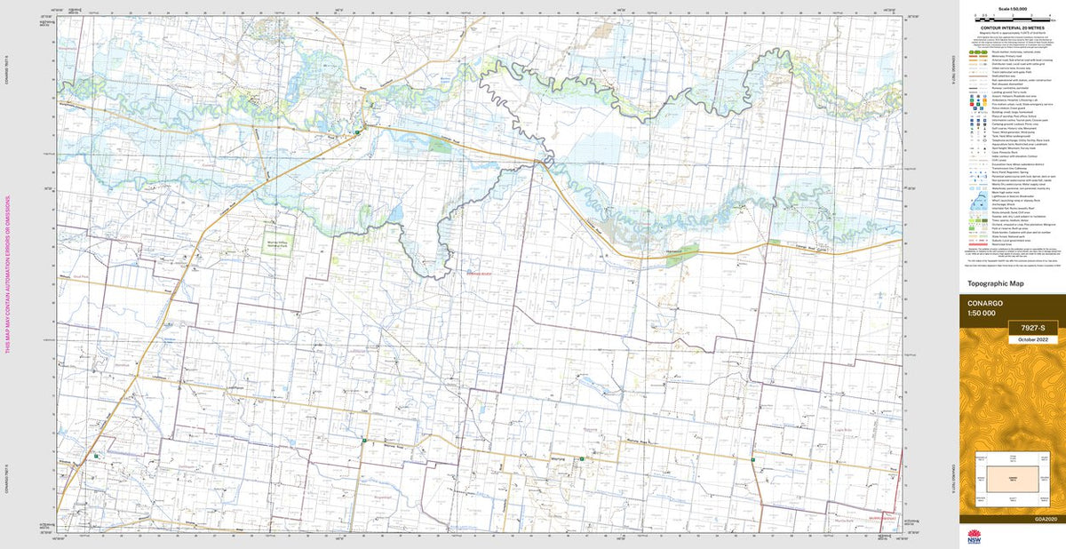 Conargo 7927-S Map by NSW Government Spatial Services | Avenza Maps