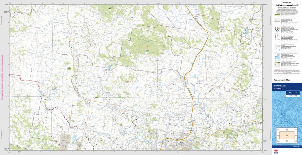 Dumaresq 9237-3S Map by NSW Government Spatial Services | Avenza Maps
