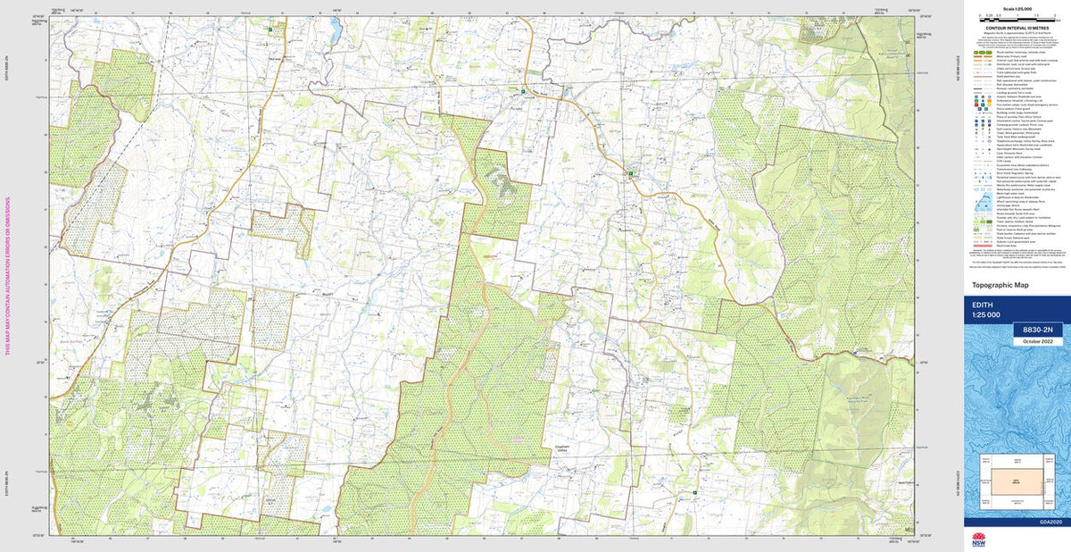 Edith 8830-2N Map by NSW Government Spatial Services | Avenza Maps