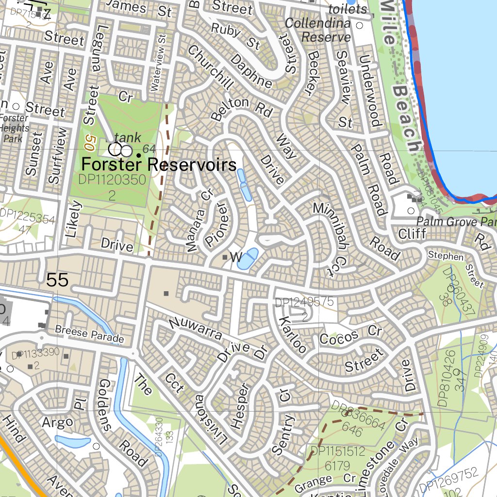 Cod Af Forster Rocks Forster 9433-4S Map by NSW Government Spatial Services | Avenza Maps