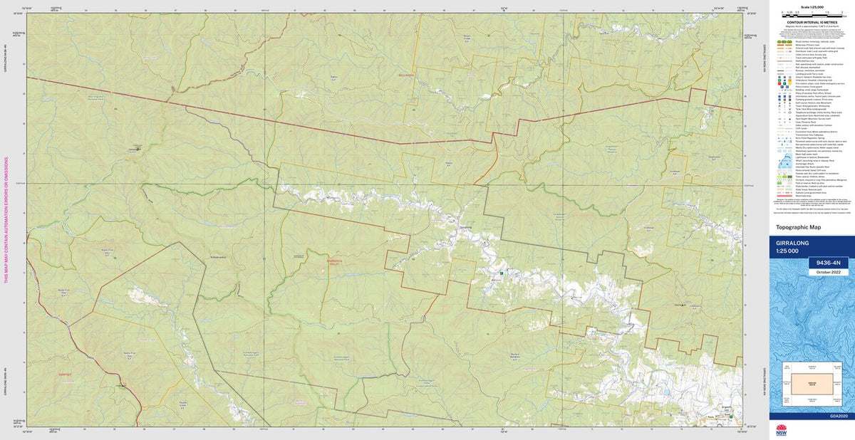 Girralong 9436-4N Map by NSW Government Spatial Services | Avenza Maps