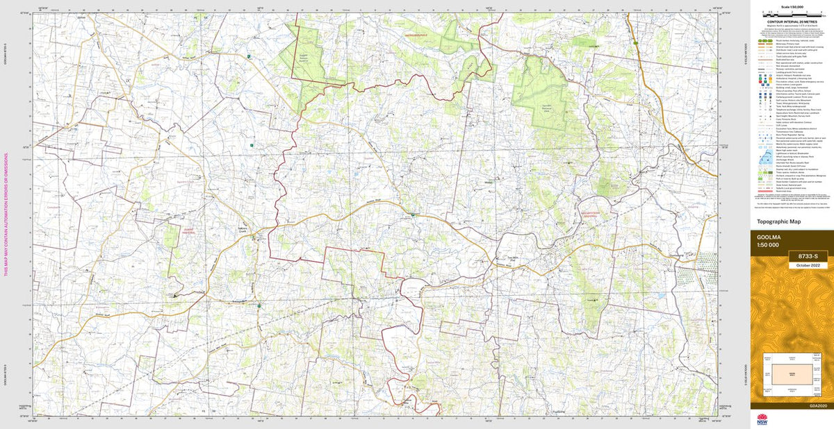Goolma 8733-S Map by NSW Government Spatial Services | Avenza Maps