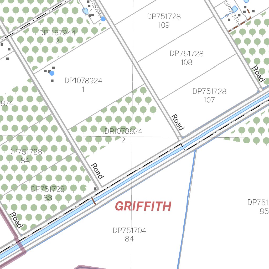 Grithith Map Griffith 8129-3N Map by NSW Government Spatial Services | Avenza Maps