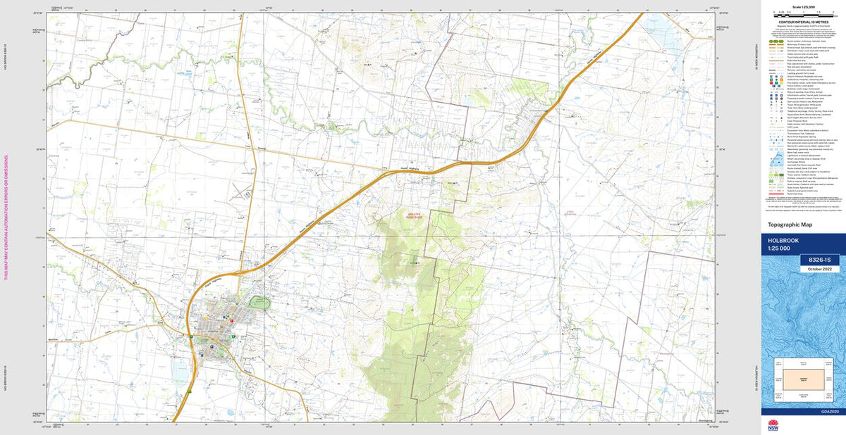 Holbrook 8326-1S Map by NSW Government Spatial Services | Avenza Maps