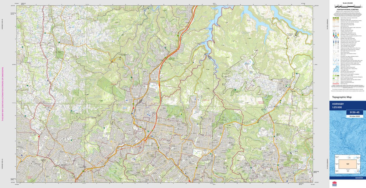 Hornsby 9130-4S Map by NSW Government Spatial Services | Avenza Maps