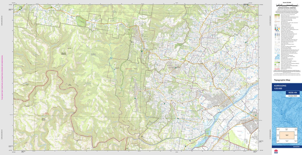 Kurrajong 9030-4N Map by NSW Government Spatial Services | Avenza Maps