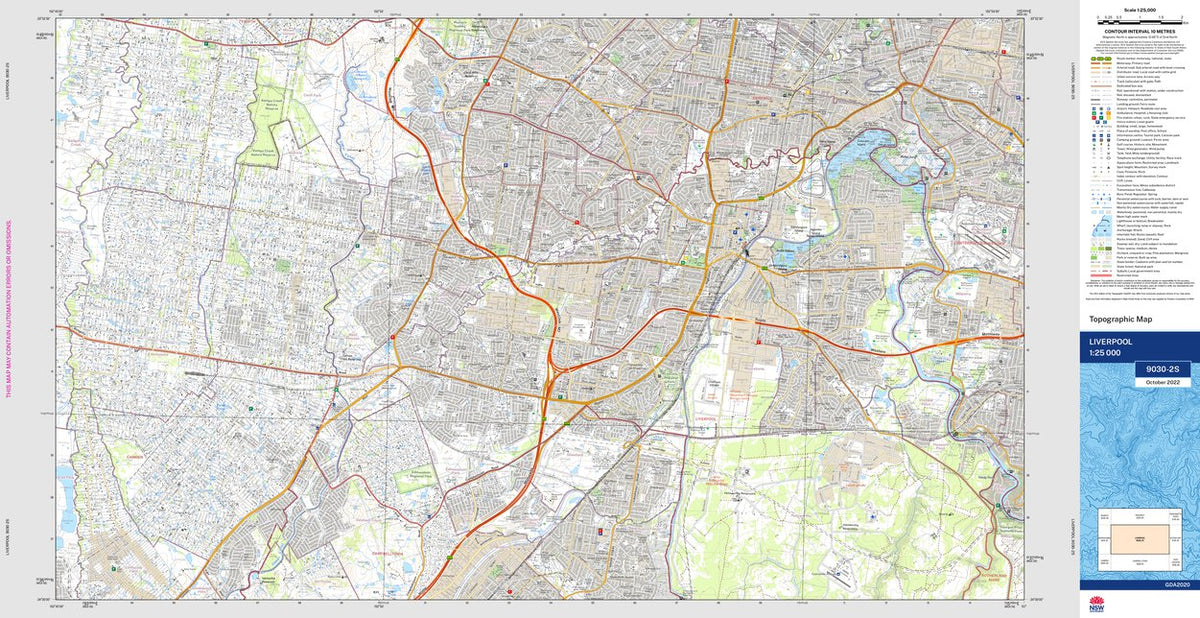Liverpool 9030-2S Map by NSW Government Spatial Services | Avenza Maps