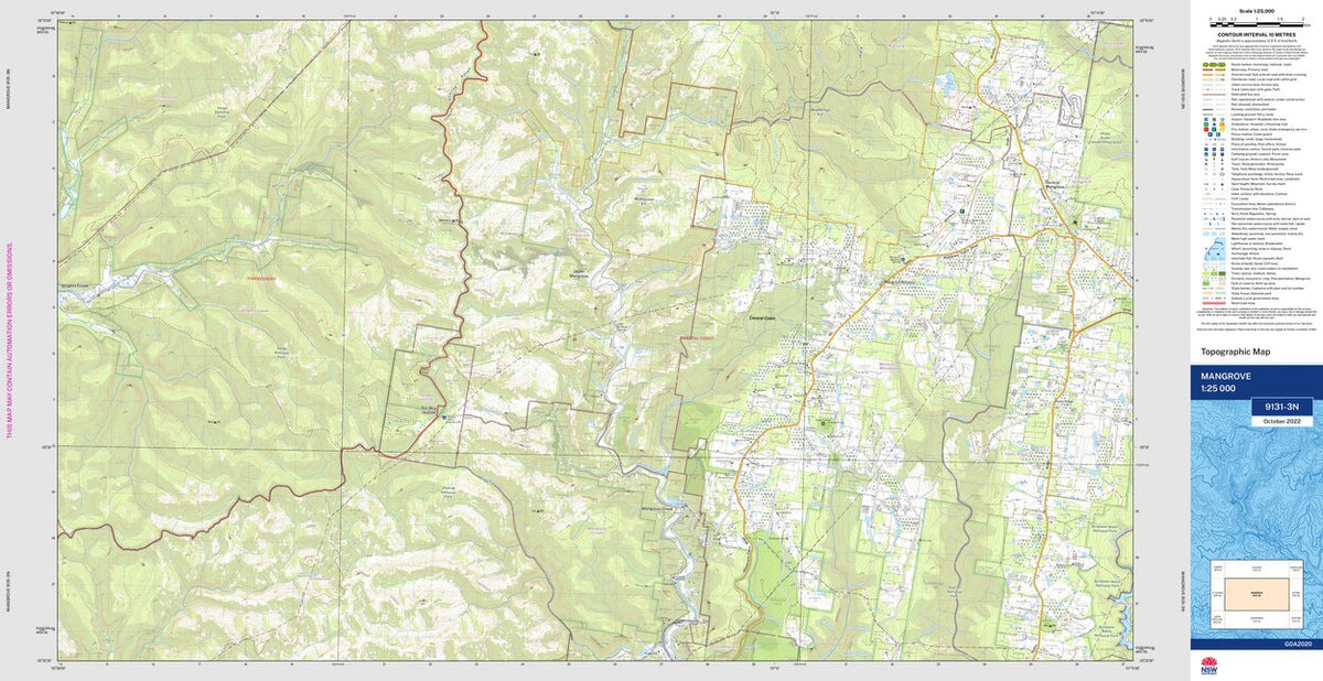 Mangrove 9131-3N Map by NSW Government Spatial Services | Avenza Maps