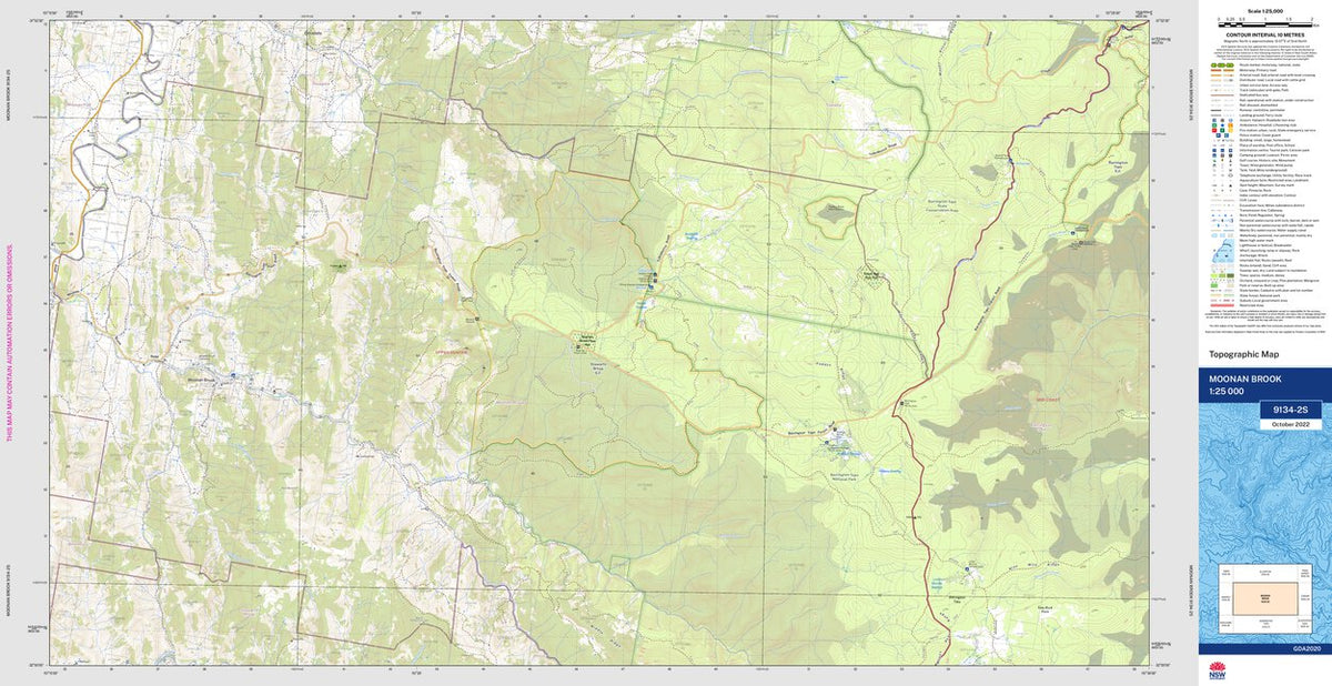 Moonan Brook 9134-2S Map by NSW Government Spatial Services | Avenza Maps