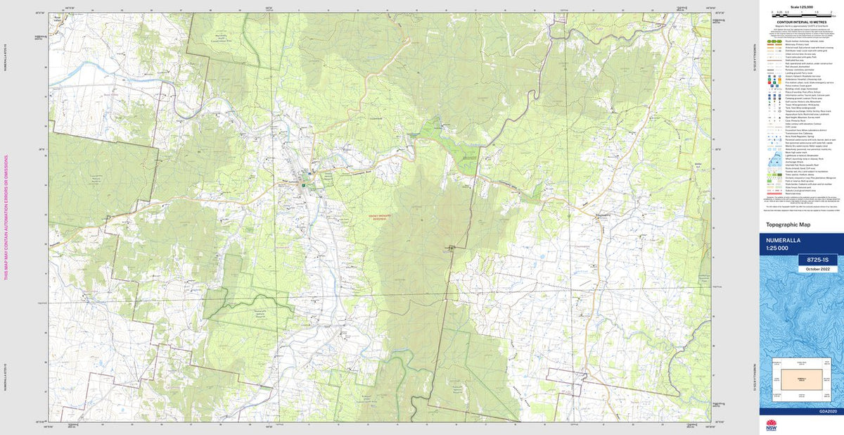 Numeralla 8725-1S Map by NSW Government Spatial Services | Avenza Maps