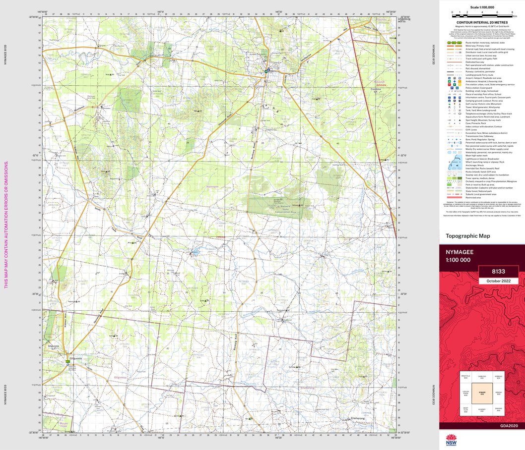 Nymagee 8133 Map by NSW Government Spatial Services | Avenza Maps